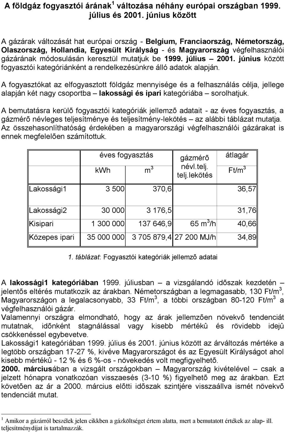 június között fogyasztói kategóriánként a rendelkezésünkre álló adatok alapján.