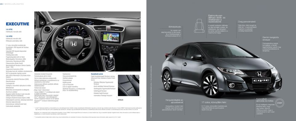 Függönylégzsákok (elöl és hátul) Blokkolásgátlós Fékrendszer (ABS) Elektronikus Fékerőelosztó (EBD) Fékasszisztens (Brake Assist) Menetstabilizáló Rendszer (Vehicle Stability Assist - VSA) Hegymeneti