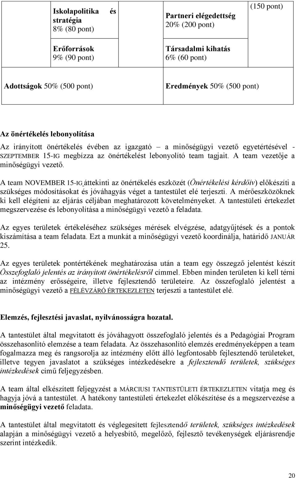 A team vezetője a minőségügyi vezető.