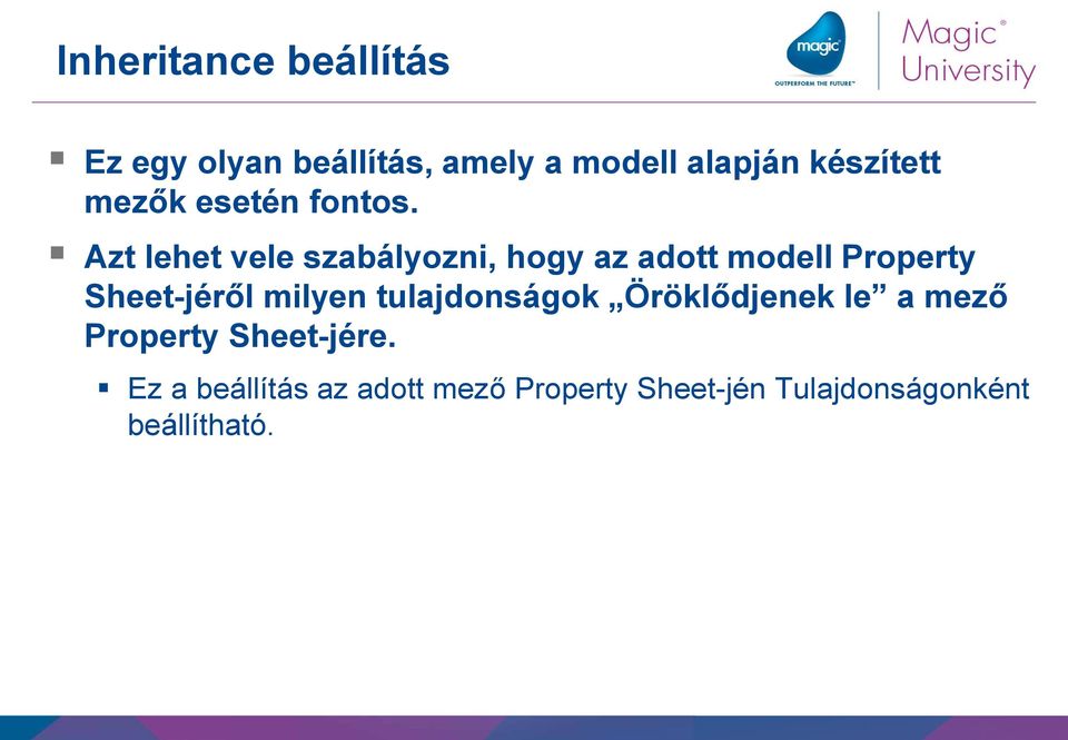 Azt lehet vele szabályozni, hogy az adott modell Property Sheet-jéről milyen