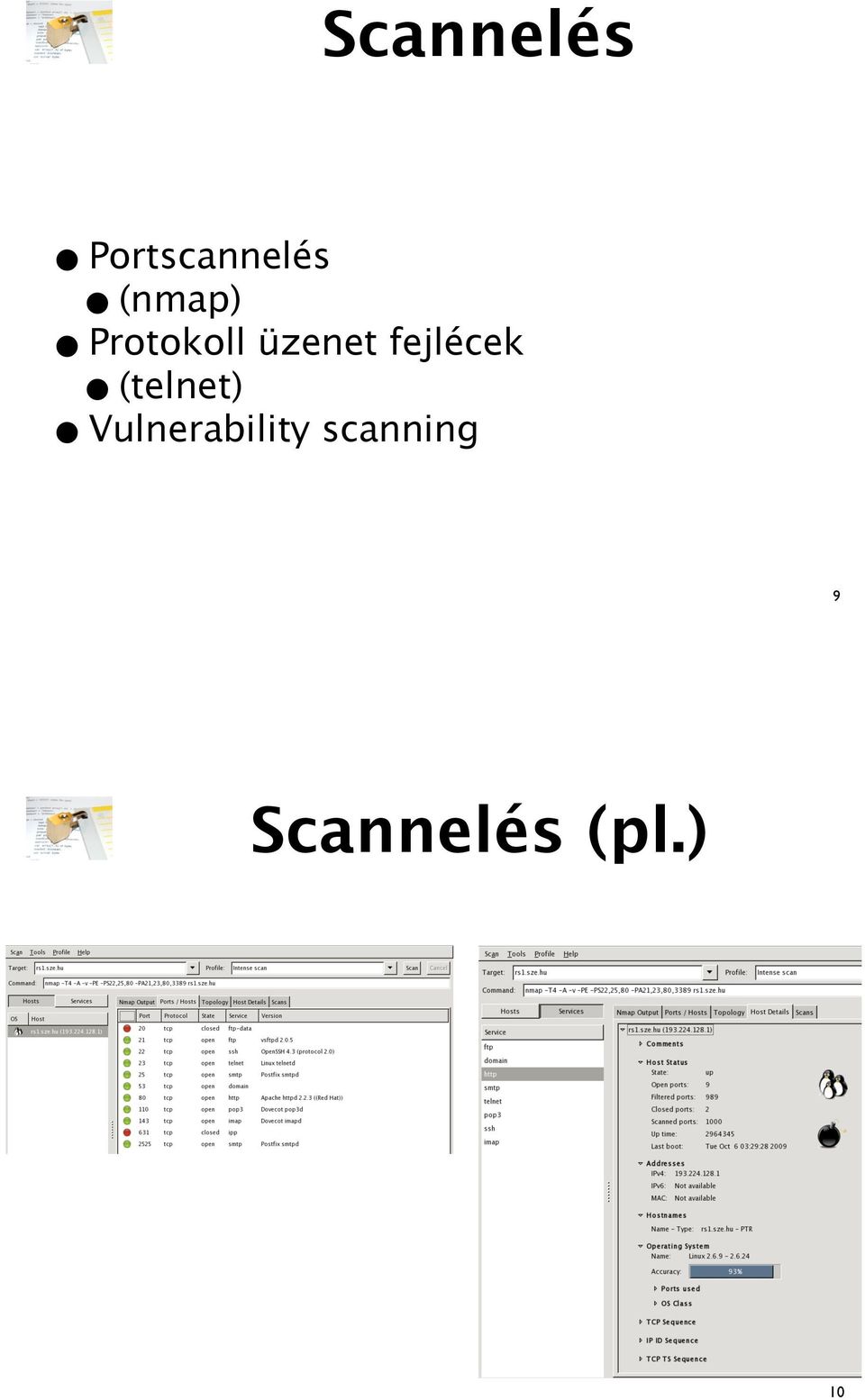 fejlécek (telnet)