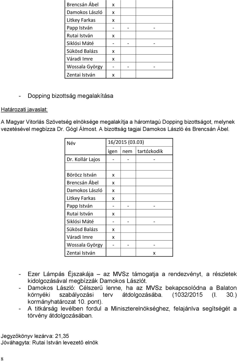 03) Böröcz István Brencsán Ábel Damokos László Litkey Farkas Rutai István Sükösd Balázs Váradi Imre - Ezer Lámpás Éjszakája az MVSz támogatja a rendezvényt, a részletek kidolgozásával megbízzák