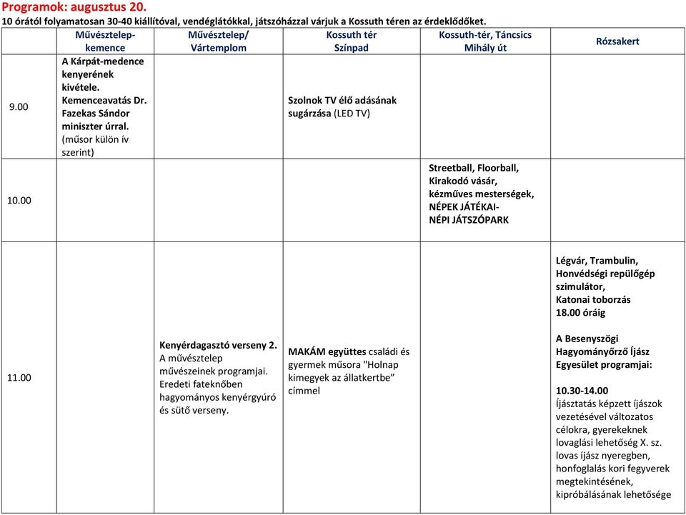 Szolnok TV élő adásának Fazekas Sándor sugárzása (LED TV) miniszter úrral. (műsor külön ív szerint) 10.