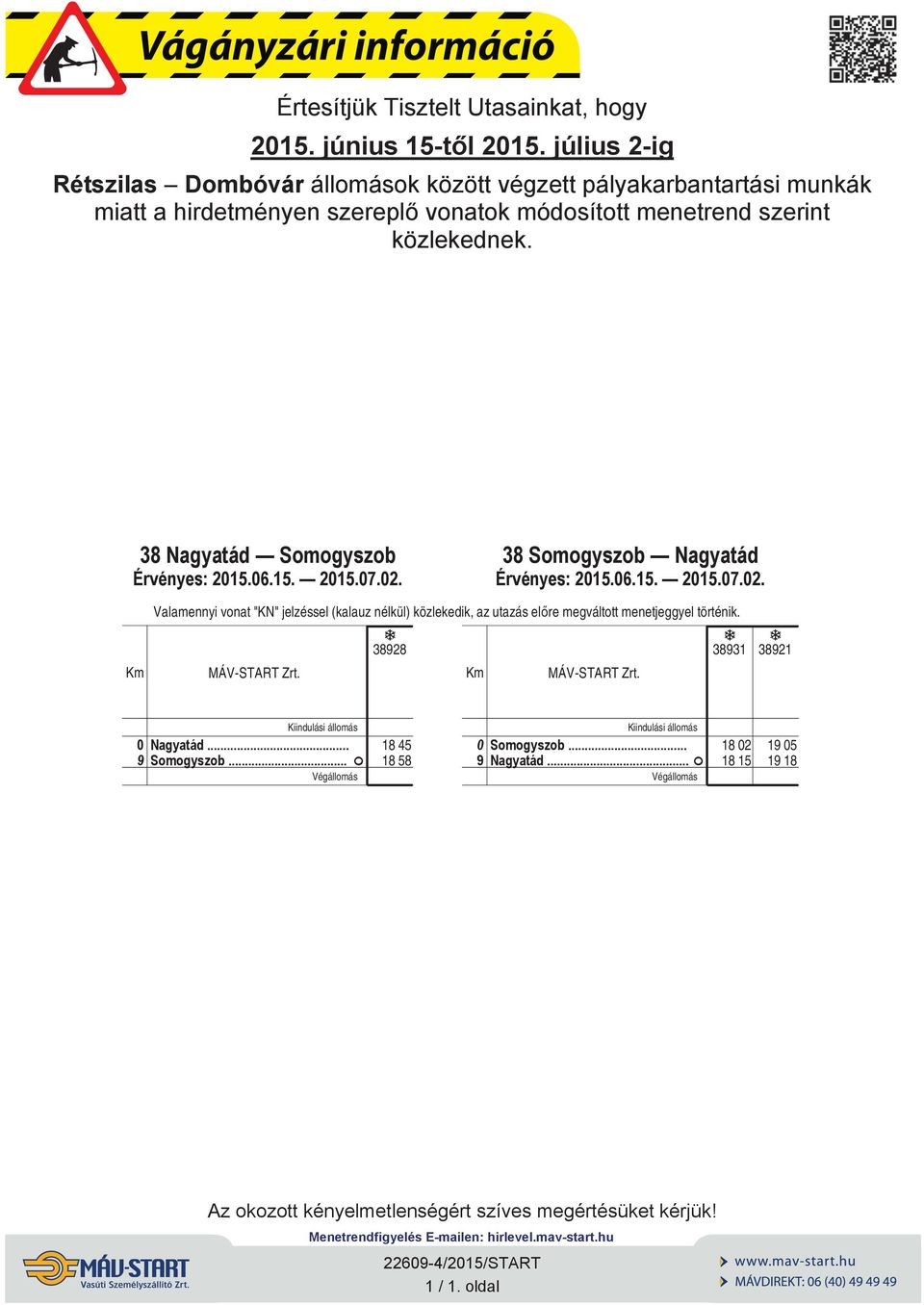 3 Ngytád Somogyszob 3 Somogyszob Ngytád Vlmenny vont "KN" elzéssel (kluz nélkül) közlekedk, z utzás el re megváltott meneteggyel történk.