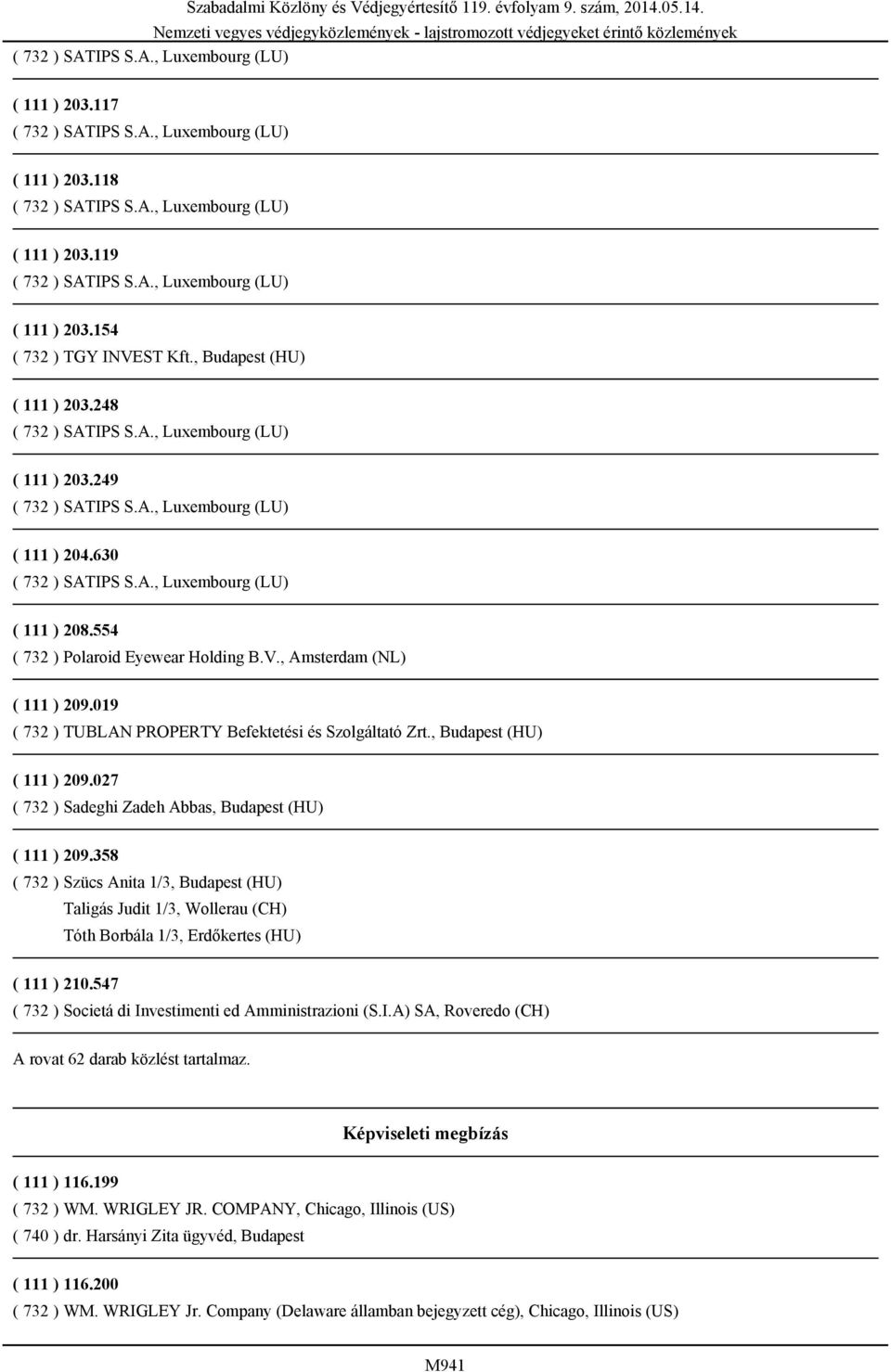 358 ( 732 ) Szücs Anita 1/3, Budapest (HU) Taligás Judit 1/3, Wollerau (CH) Tóth Borbála 1/3, Erdőkertes (HU) ( 111 ) 210.