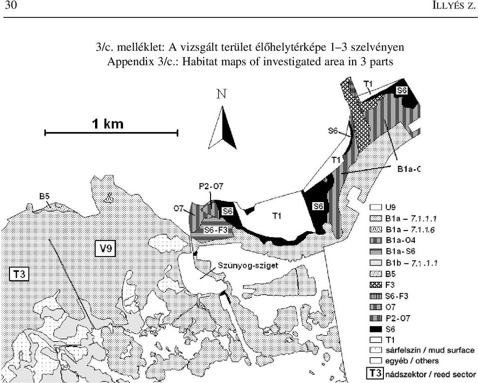 élõhelytérképe 1 3 szelvényen