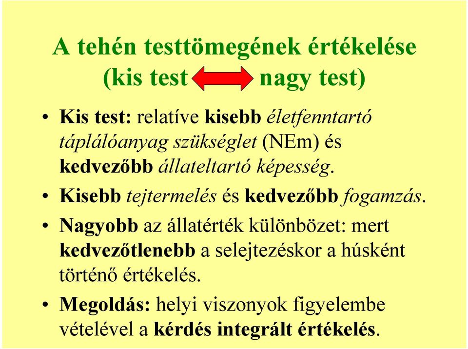 Kisebb tejtermelés és kedvezőbb fogamzás.