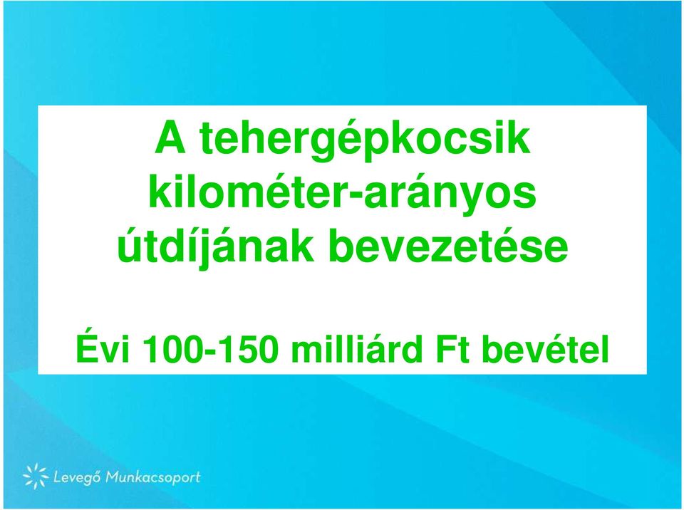 útdíjának bevezetése