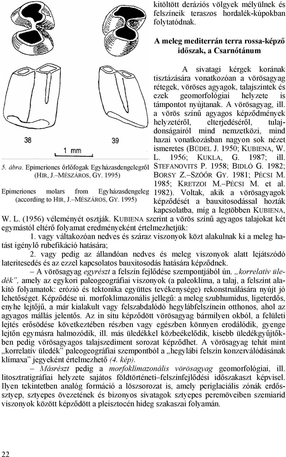 támpontot nyújtanak. A vörösagyag, ill. a vörös színű agyagos képződmények helyzetéről, elterjedéséről, tulajdonságairól mind nemzetközi, mind hazai vonatkozásban nagyon sok nézet ismeretes (BÜDEL J.
