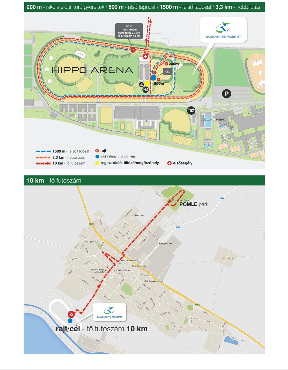 felső tagozat rajt 3,3 km - hobbifutás cél / összes futószám 10 km - fő futószám