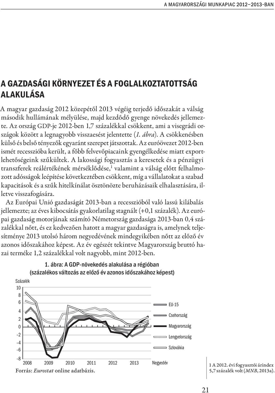 A csökkenésben külső és belső tényezők egyaránt szerepet játszottak. Az euróövezet 2012-ben ismét recesszióba került, a főbb felvevőpiacaink gyengélkedése miatt exportlehetőségeink szűkültek.
