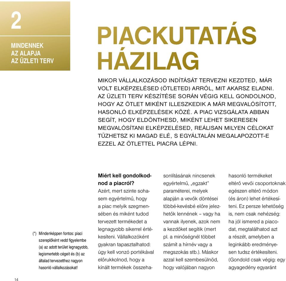 A piac vizsgálata abban segít, hogy eldönthesd, miként lehet sikeresen megvalósítani elképzelésed, reálisan milyen célokat tűzhetsz ki magad elé, s egyáltalán megalapozott-e ezzel az ötlettel piacra