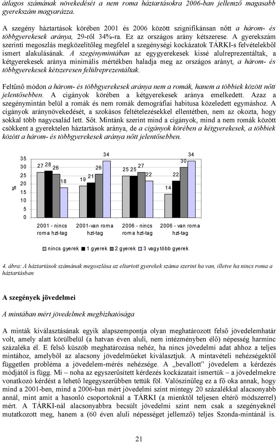 A gyerekszám szerinti megoszlás megközelítőleg megfelel a szegénységi kockázatok TÁRKI-s felvételekből ismert alakulásának.