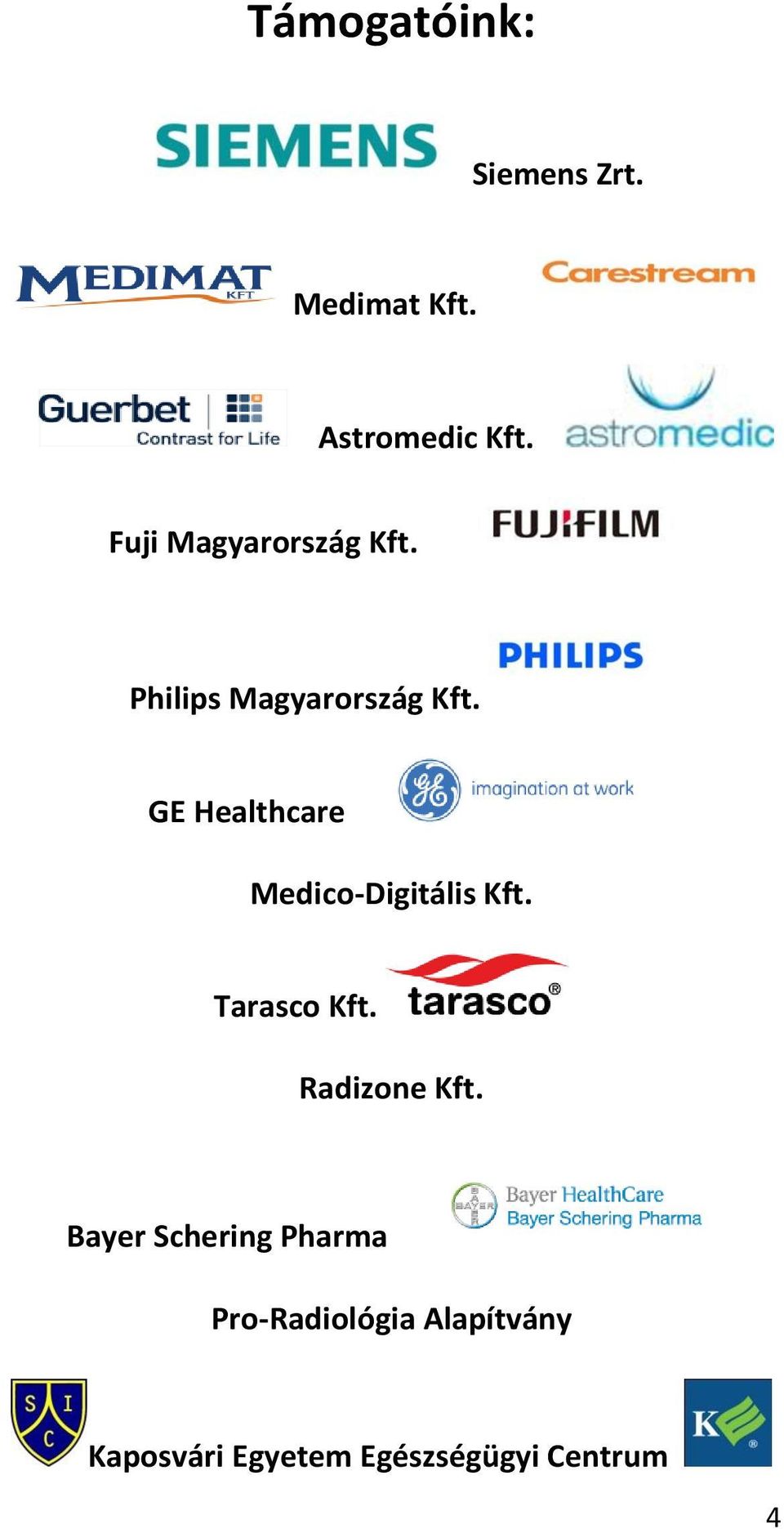 GE Healthcare Medico-Digitális Kft. Tarasco Kft. Radizone Kft.