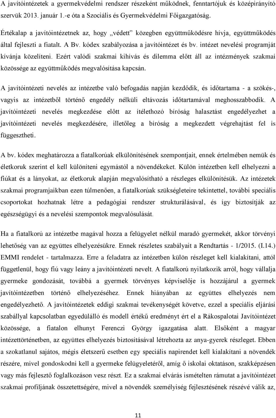 intézet nevelési programját kívánja közelíteni. Ezért valódi szakmai kihívás és dilemma előtt áll az intézmények szakmai közössége az együttműködés megvalósítása kapcsán.