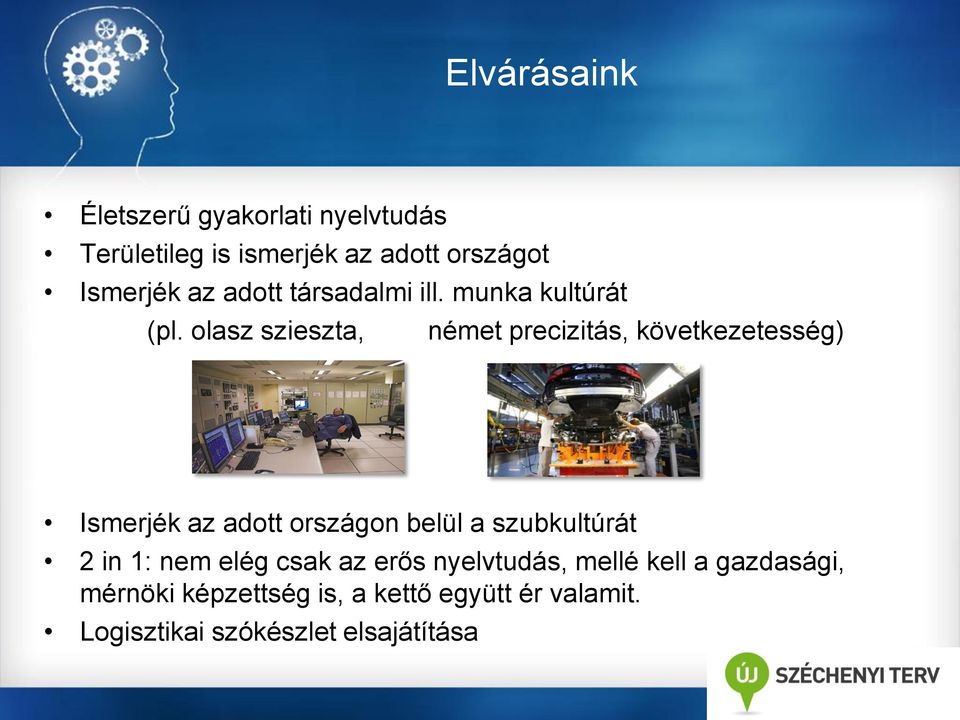 olasz szieszta, német precizitás, következetesség) Ismerjék az adott országon belül a