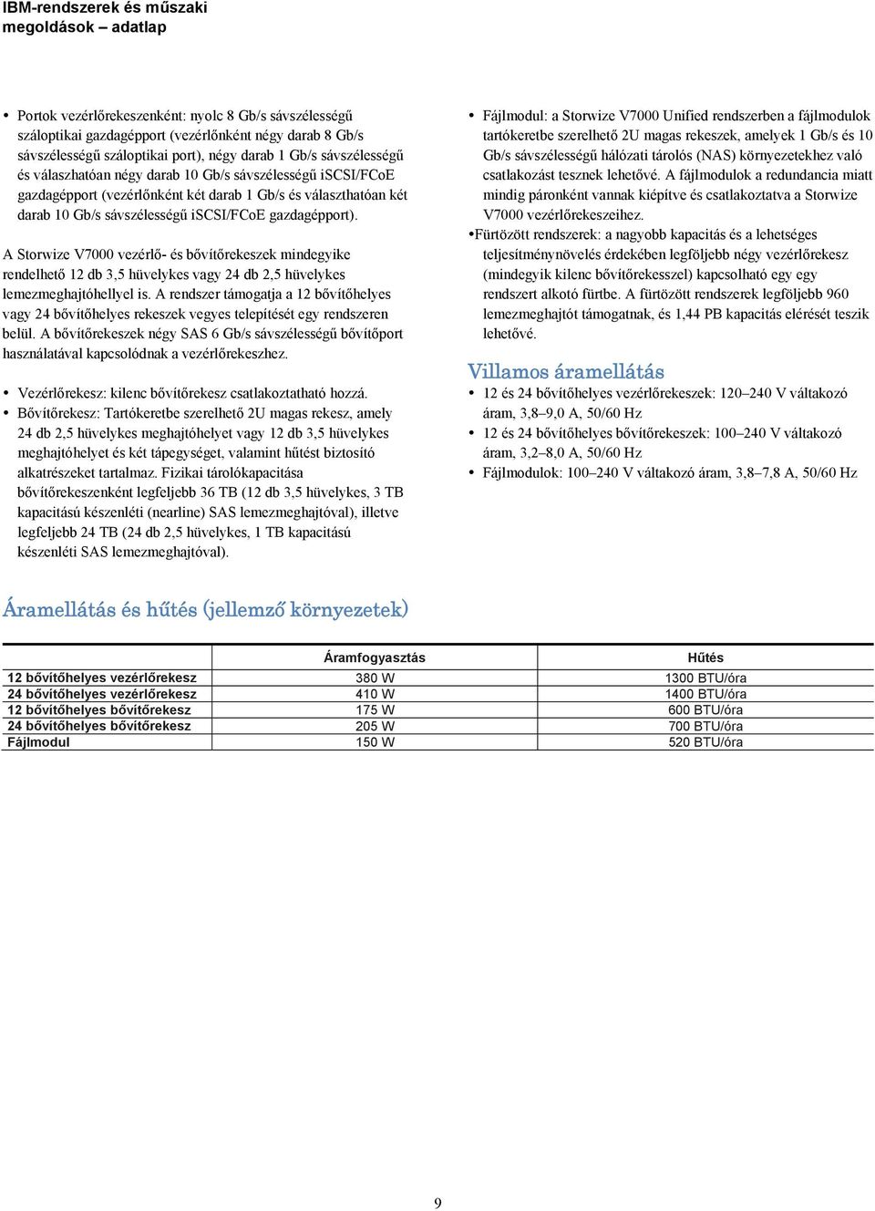 A Storwize V7000 vezérlő- és bővítőrekeszek mindegyike rendelhető 12 db 3,5 hüvelykes vagy 24 db 2,5 hüvelykes lemezmeghajtóhellyel is.