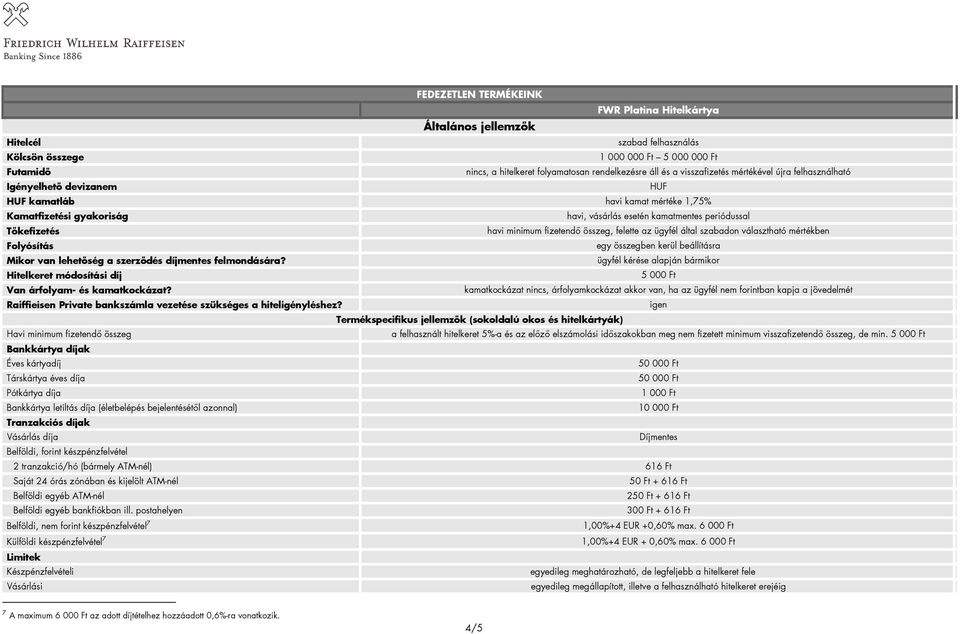 minimum fizetendő összeg, felette az ügyfél által szabadon választható mértékben Folyósítás egy összegben kerül beállításra Mikor van lehetőség a szerződés díjmentes felmondására?