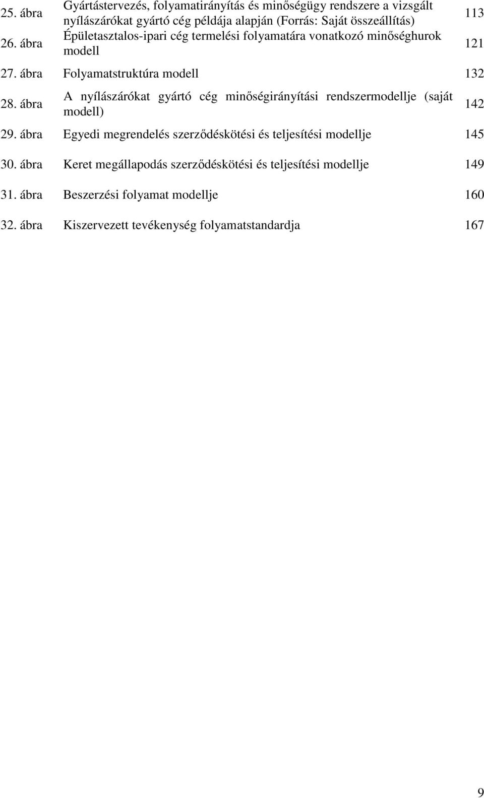 Épületasztalos-ipari cég termelési folyamatára vonatkozó minıséghurok modell 27. ábra Folyamatstruktúra modell 132 28.