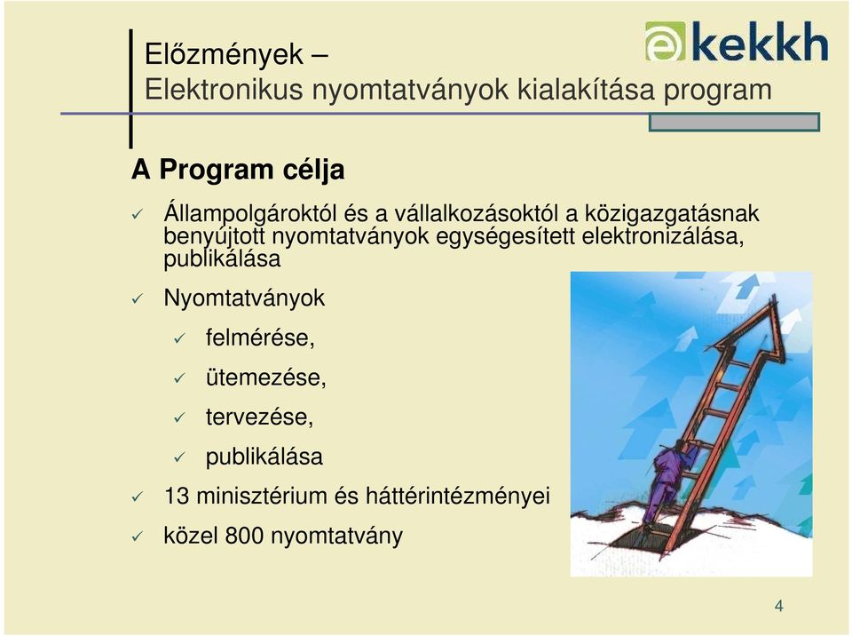 nyomtatványok egységesített elektronizálása, publikálása Nyomtatványok