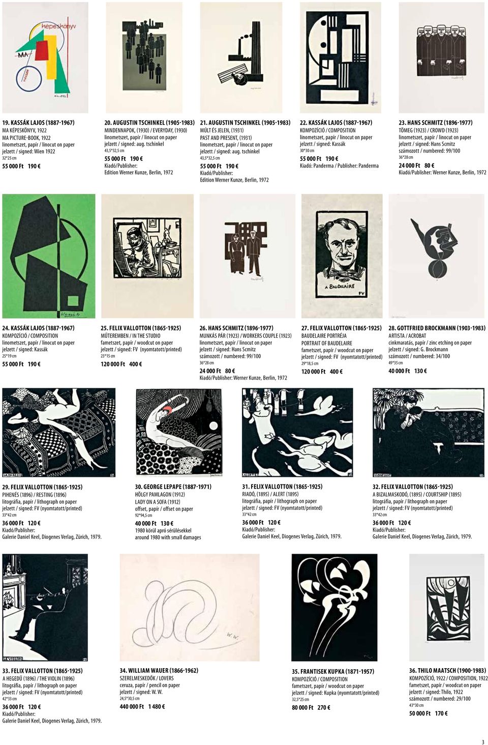 AUGUSTIN TSCHINKEL (1905-1983) MÚLT ÉS JELEN, (1931) PAST AND PRESENT, (1931) jelzett / signed: aug. tschinkel 43,5*32,5 cm Edition Werner Kunze, Berlin, 1972 22.