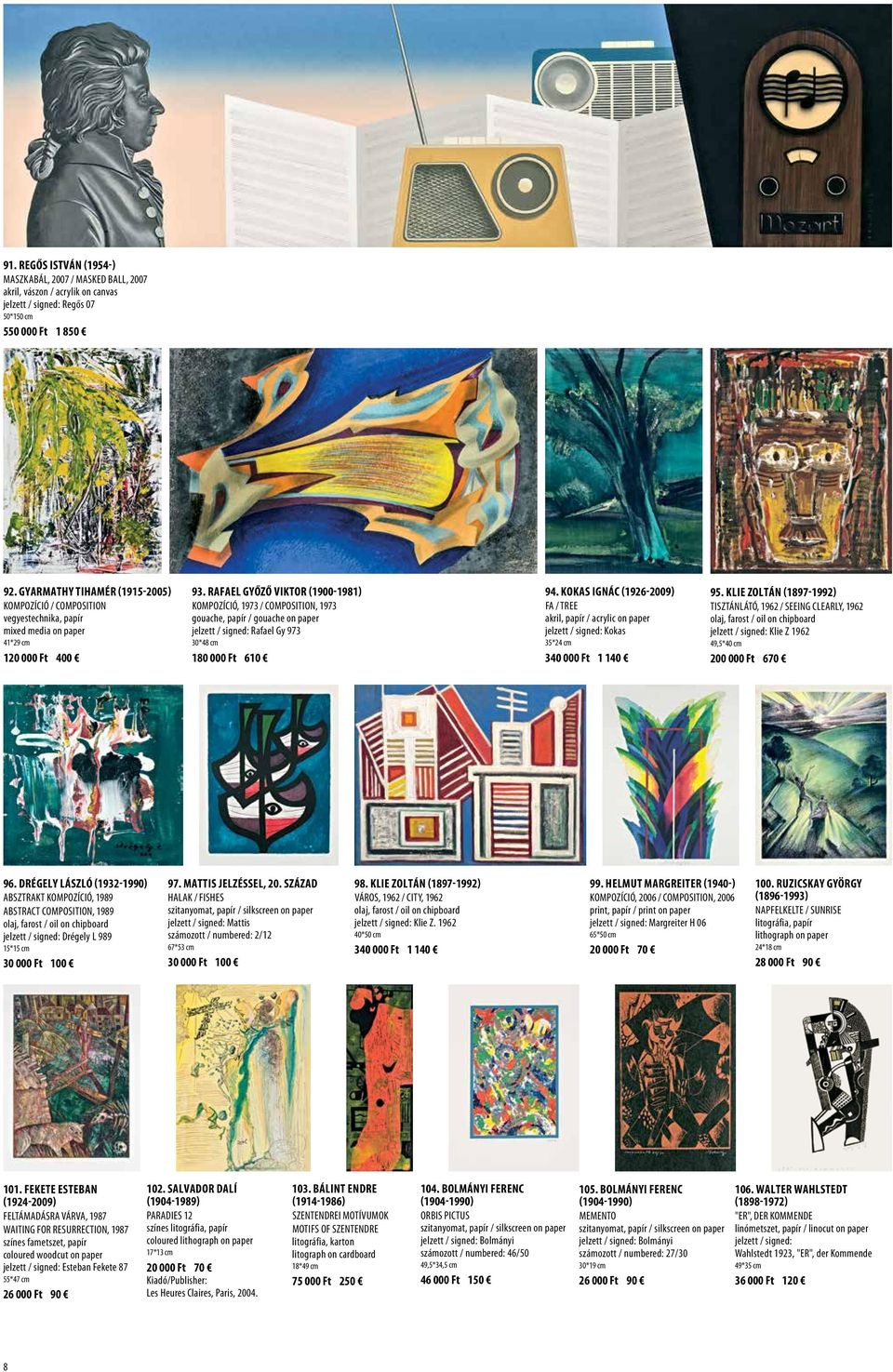 RAFAEL GYŐZŐ VIKTOR (1900-1981) KOMPOZÍCIÓ, 1973 / COMPOSITION, 1973 gouache, papír / gouache on paper jelzett / signed: Rafael Gy 973 30*48 cm 180 000 Ft 610 94.