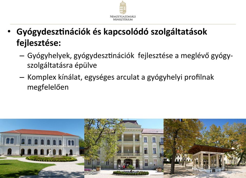 fejlesztése a meglévő gyógy- szolgáltatásra épülve