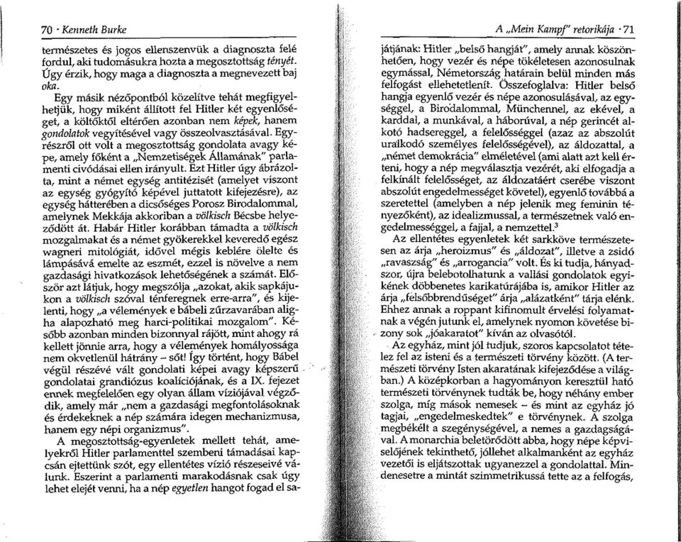 Egyrészről ott volt a megosztottság gondolata avagy képe, amely főként a Nemzetiségek Államának" parlamenti civódásai ellen irányult.