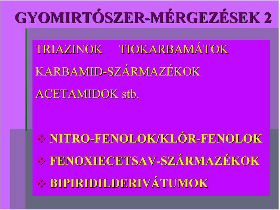 stb. NITRO-FENOLOK/KLÓR FENOLOK/KLÓR-FENOLOK