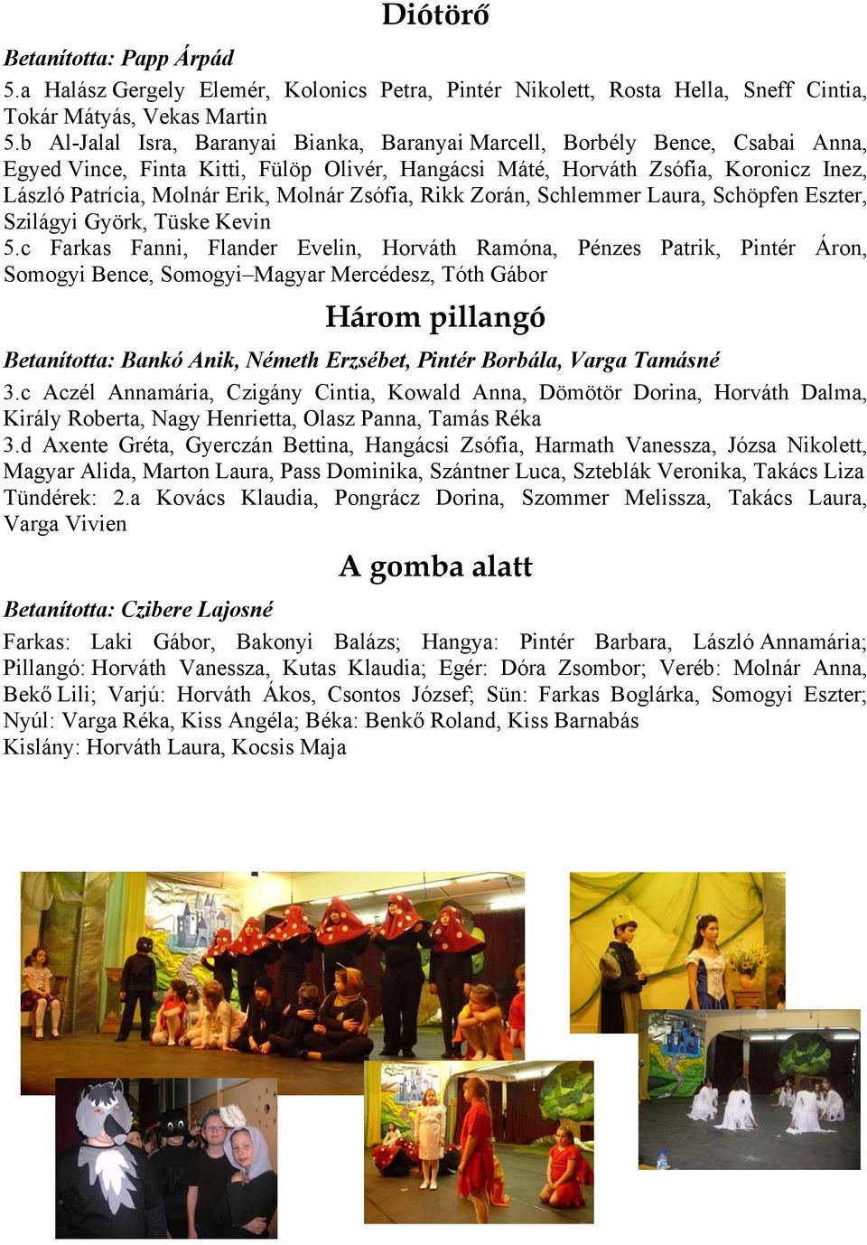 Molnár Zsófia, Rikk Zorán, Schlemmer Laura, Schöpfen Eszter, Szilágyi Györk, Tüske Kevin 5.