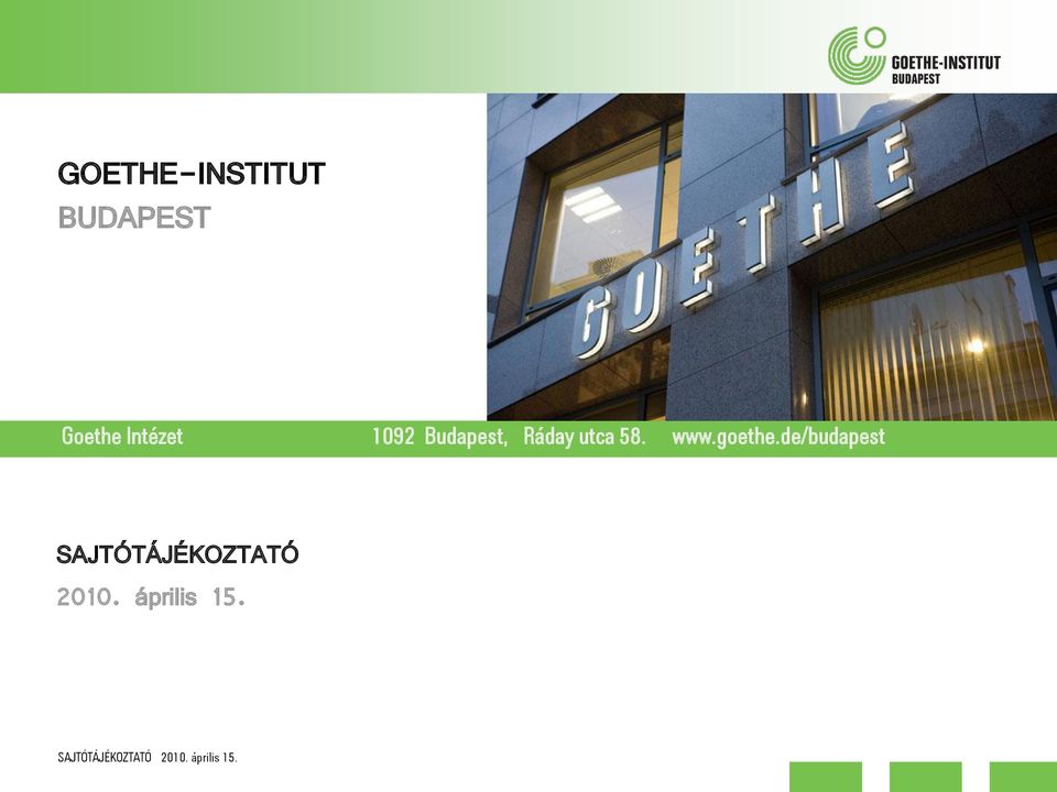 GOETHE-INSTITUT BUDAPEST - PDF Ingyenes letöltés