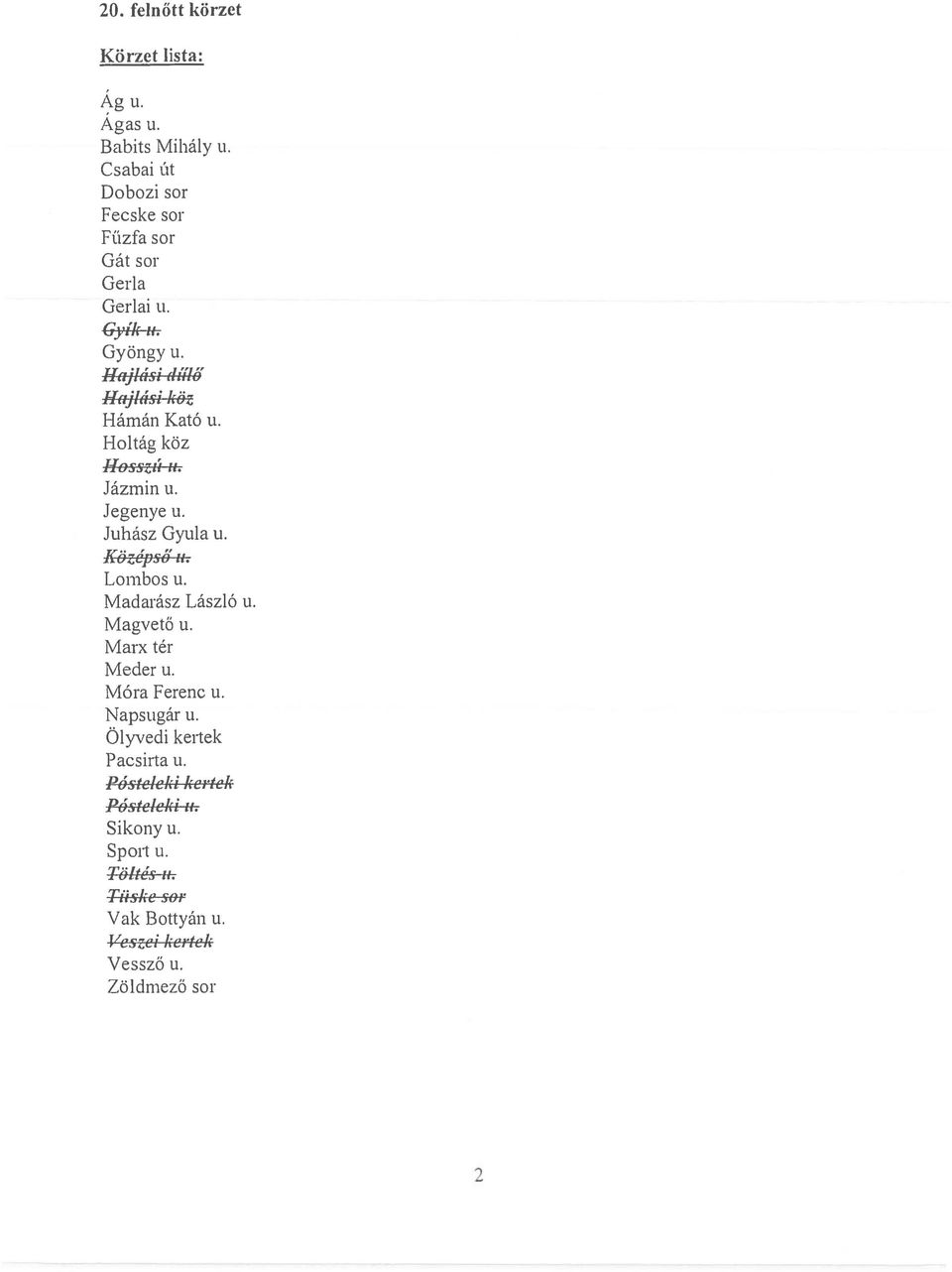 Holtag koz HoSSZIlll. Jazmin u. Jegenye u. Juhasz Gyula u. Kjjzeps{f II. Lombos u. Madarasz Laszl6 u. Magveto u.