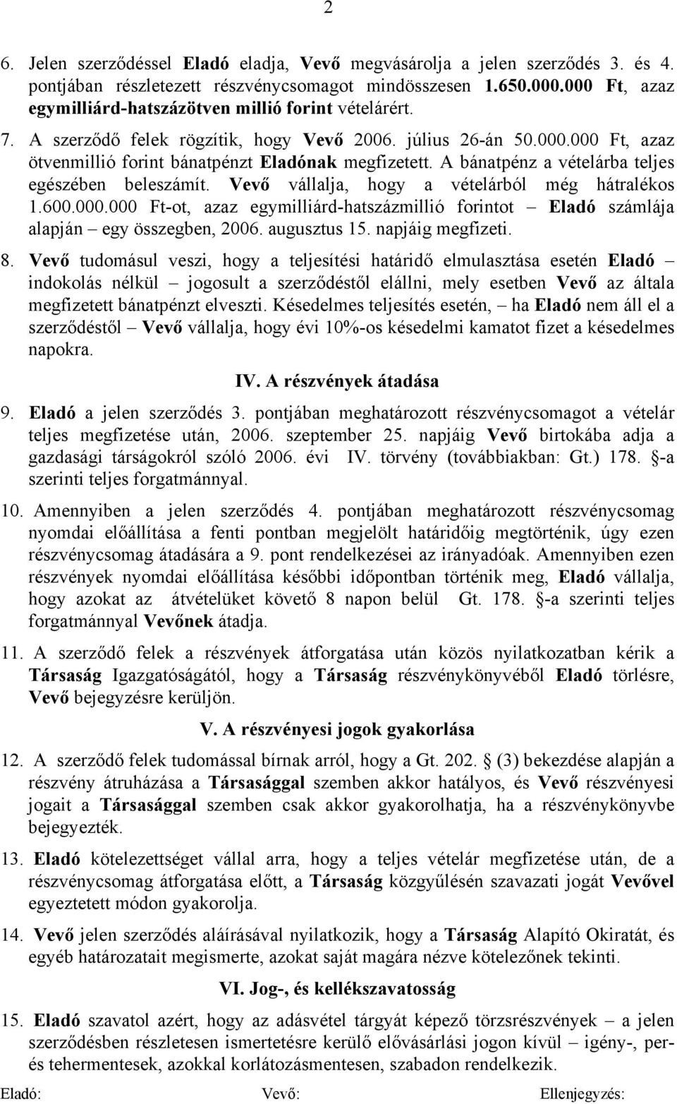 Részvény átruházási szerződés, - PDF Ingyenes letöltés