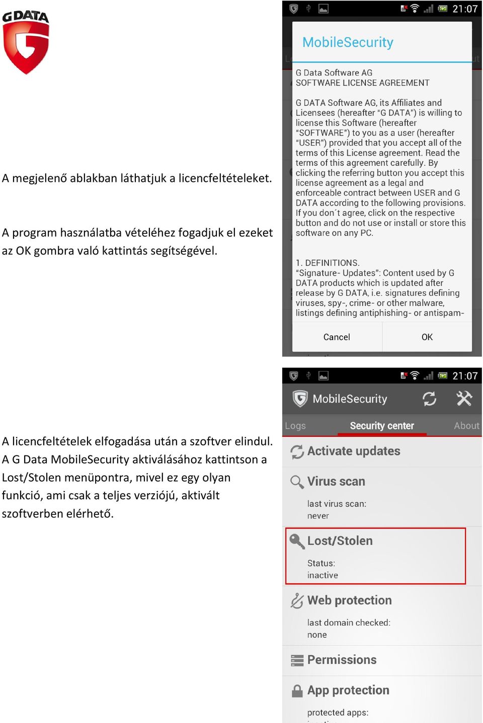 segítségével. A licencfeltételek elfogadása után a szoftver elindul.