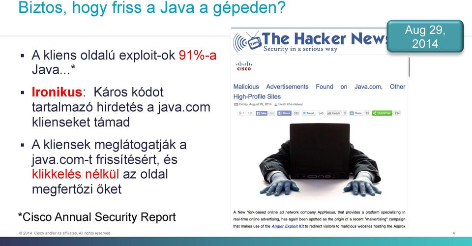 ..* Ironikus: Káros kódot tartalmazó hirdetés a java.