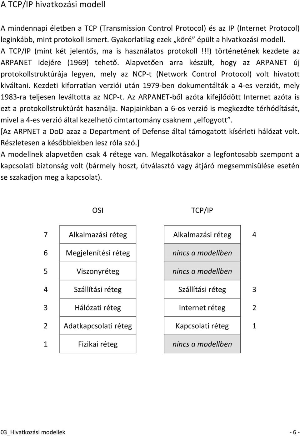 Alapvetően arra készült, hogy az ARPANET új protokollstruktúrája legyen, mely az NCP-t (Network Control Protocol) volt hivatott kiváltani.