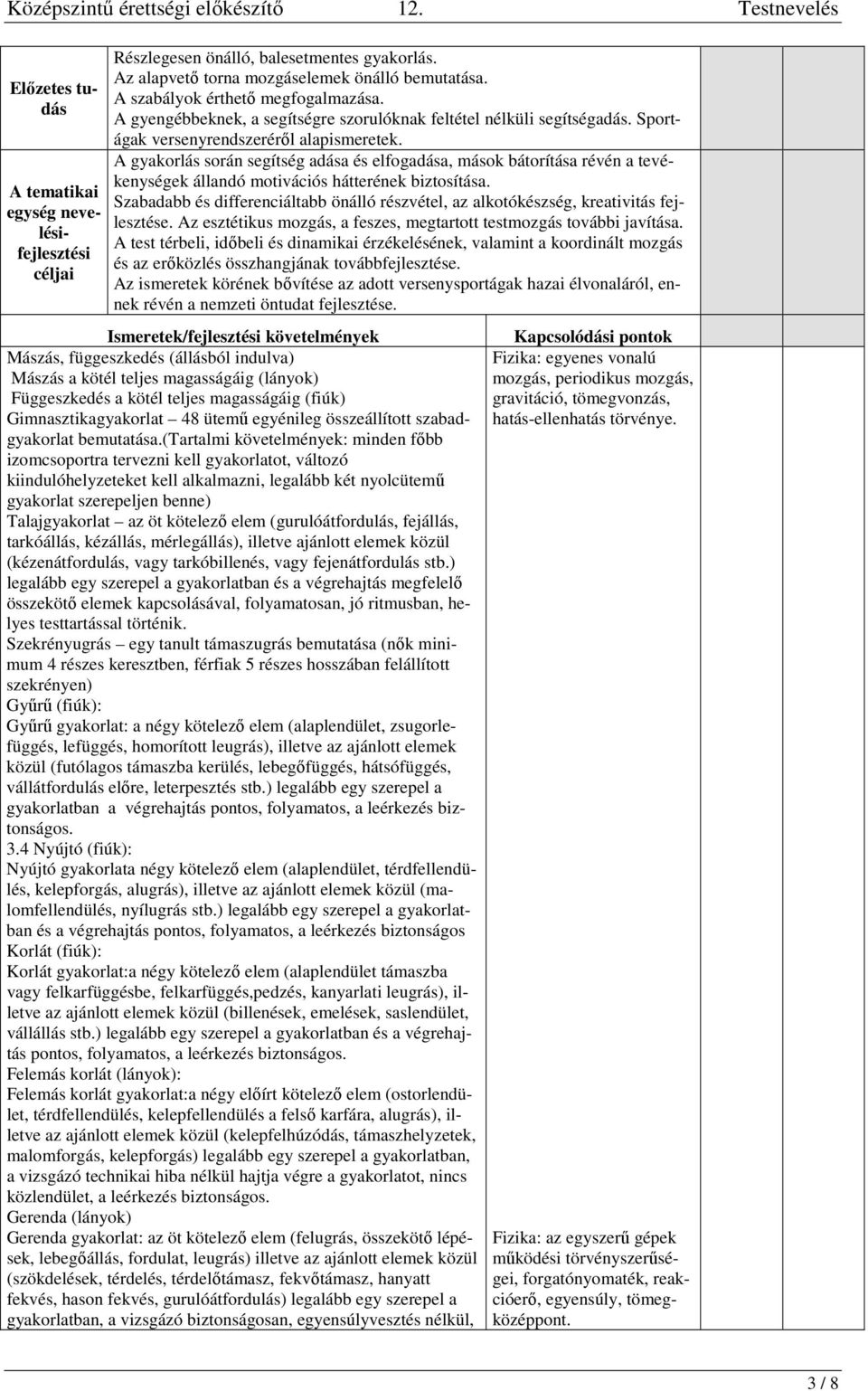 A gyakorlás során segítség adása és elfogadása, mások bátorítása révén a tevékenységek állandó motivációs hátterének biztosítása.