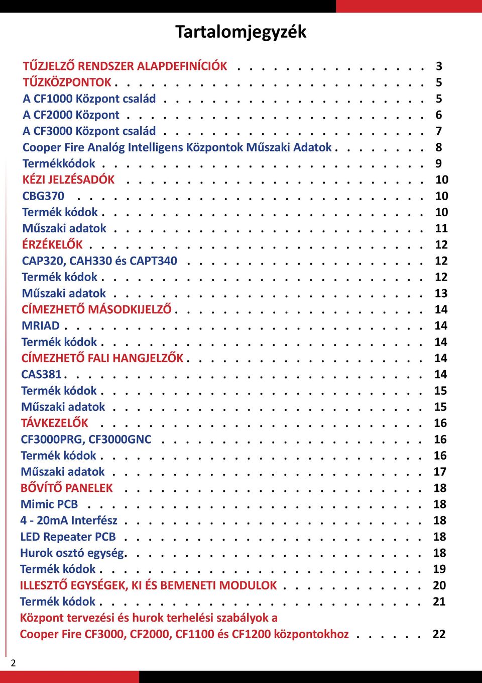 kódok 14 CÍMEZHETŐ FALI HANGJELZŐK 14 CAS381 14 Termék kódok 15 Műszaki adatok 15 TÁVKEZELŐK 16 CF3000PRG, CF3000GNC 16 Termék kódok 16 Műszaki adatok 17 BŐVÍTŐ PANELEK 18 Mimic PCB 18 4-20mA
