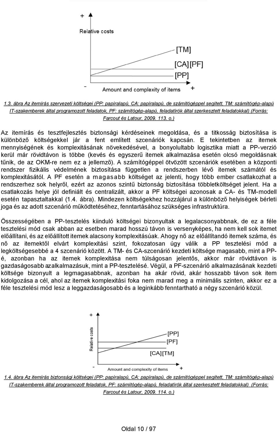) Az itemírás és tesztfejlesztés biztonsági kérdéseinek megoldása, és a titkosság biztosítása is különböző költségekkel jár a fent említett szcenáriók kapcsán.