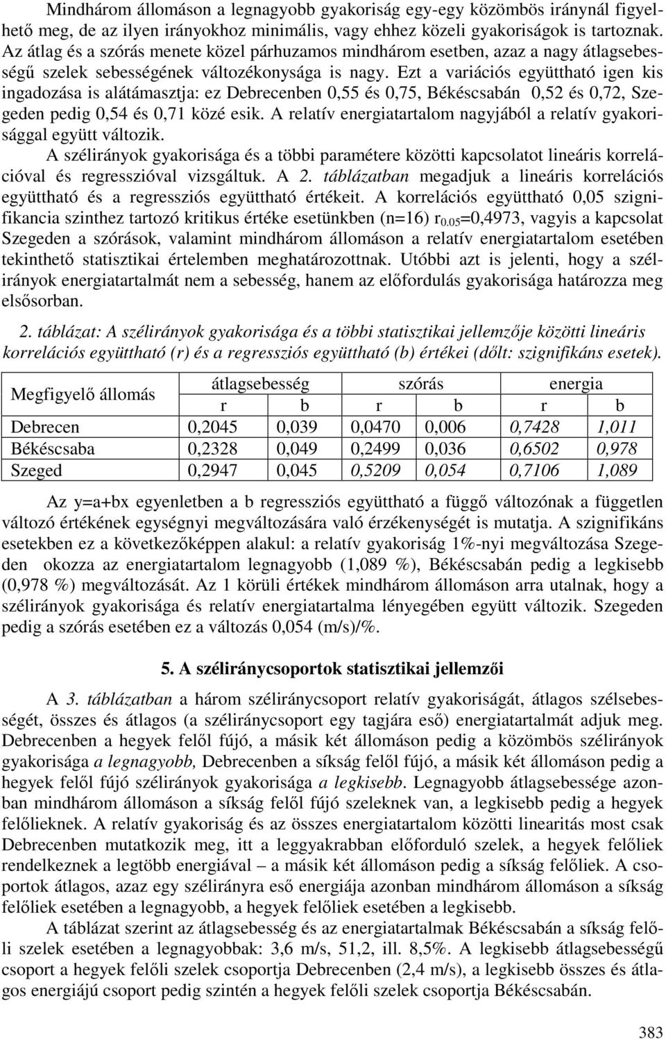 Ezt a variációs együttható igen s ingadozása is alátámasztja: ez Debrecenben 0,55 és 0,75, Békéscsabán 0,52 és 0,72, Szegeden pedig 0,54 és 0,71 közé esik.