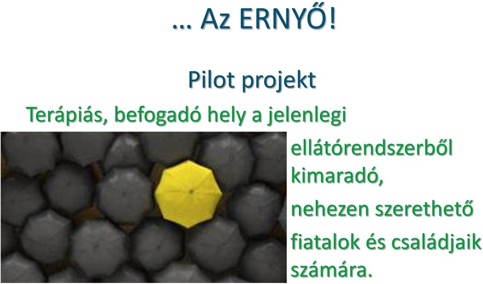 hely a jelenlegi ellátórendszerből