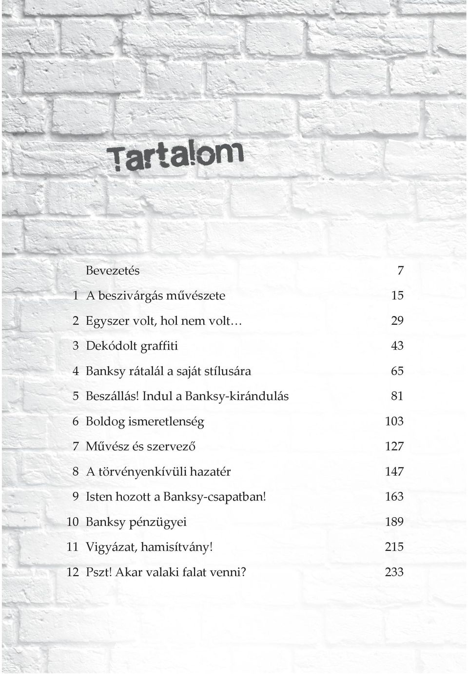 Indul a Banksy-kirándulás 81 6 Boldog ismeretlenség 103 7 Művész és szervező 127 8 A