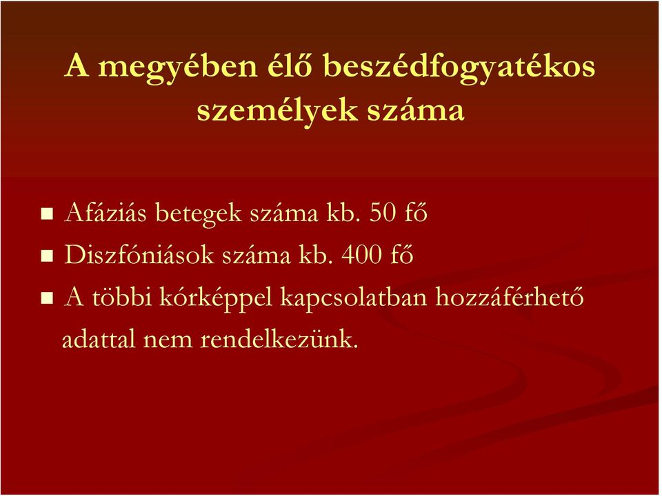 50 fő Diszfóniások száma kb.