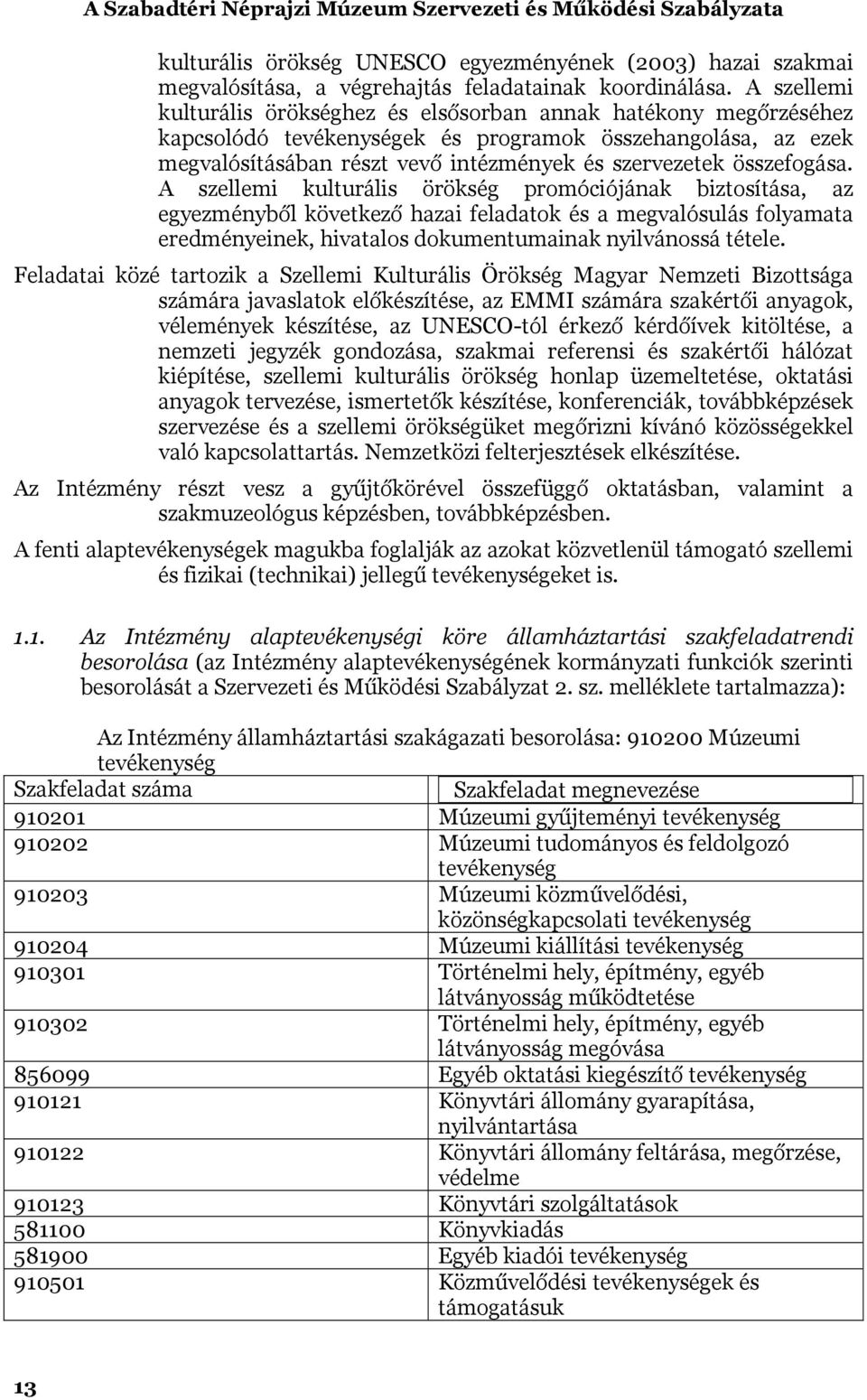 összefogása. A szellemi kulturális örökség promóciójának biztosítása, az egyezményből következő hazai feladatok és a megvalósulás folyamata eredményeinek, hivatalos dokumentumainak nyilvánossá tétele.