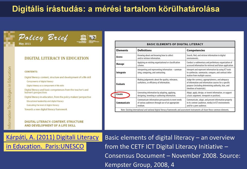 Paris:UNESCO Basic elements of digital literacy an overview from the