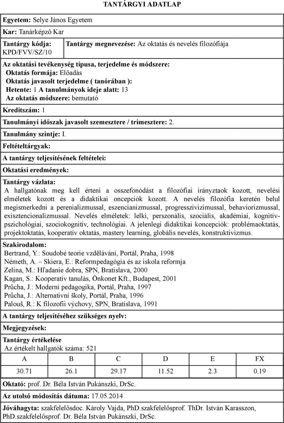 A nevelés filozófia keretén belul megismerkedni a perenializmussal, eszencianizmussal, progresszivizimussal, behaviorizmussal, exisztencionalizmussal.