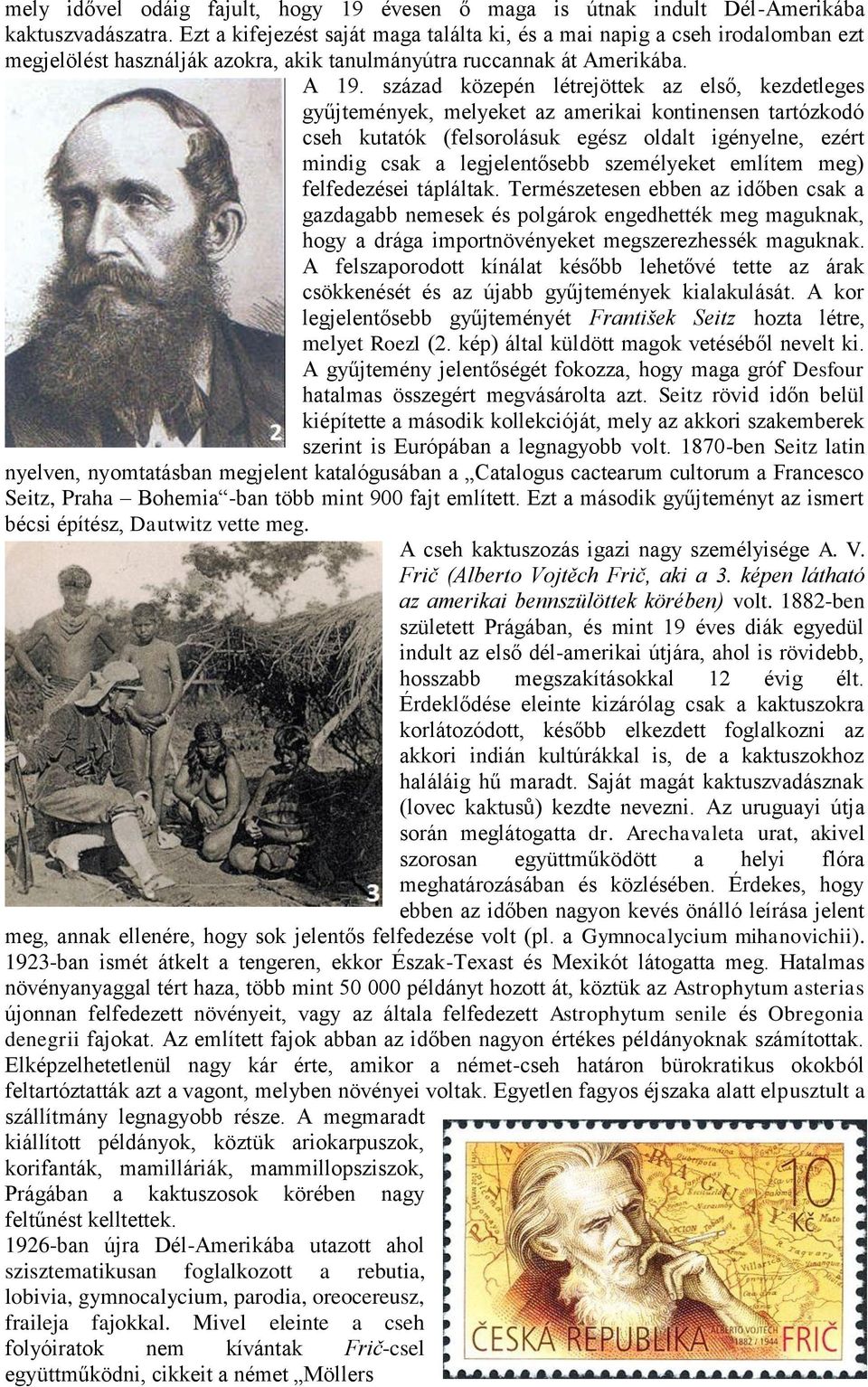 század közepén létrejöttek az első, kezdetleges gyűjtemények, melyeket az amerikai kontinensen tartózkodó cseh kutatók (felsorolásuk egész oldalt igényelne, ezért mindig csak a legjelentősebb