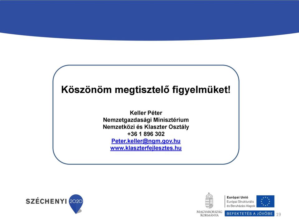 Nemzetközi és Klaszter Osztály +36 1 896