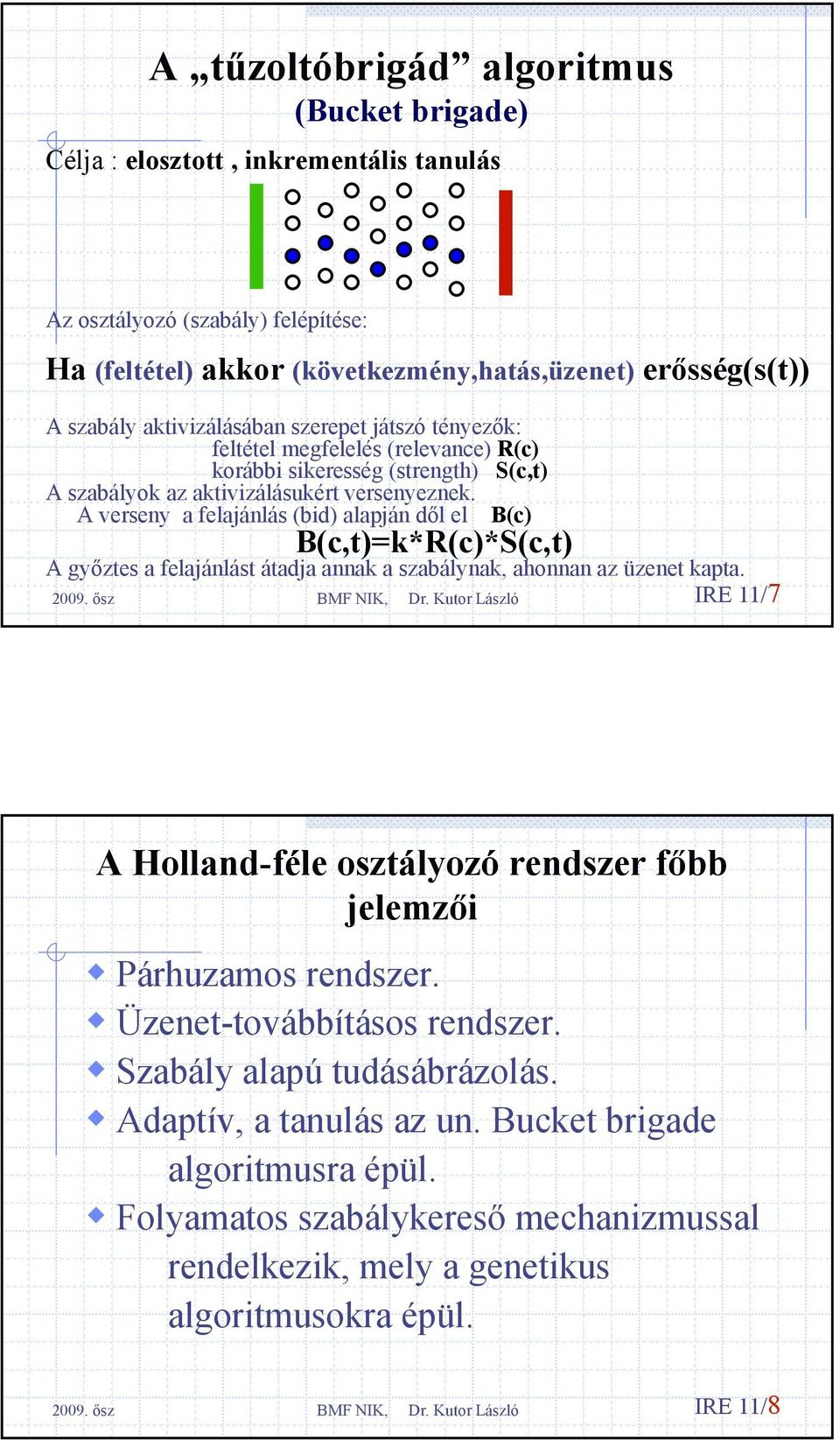 A verseny a felajánlás (bid) alapján dőlel B(c) B(c,t)=k*R(c)*S(c,t) A győztes a felajánlást átadja annak a szabálynak, ahonnan az üzenet kapta.