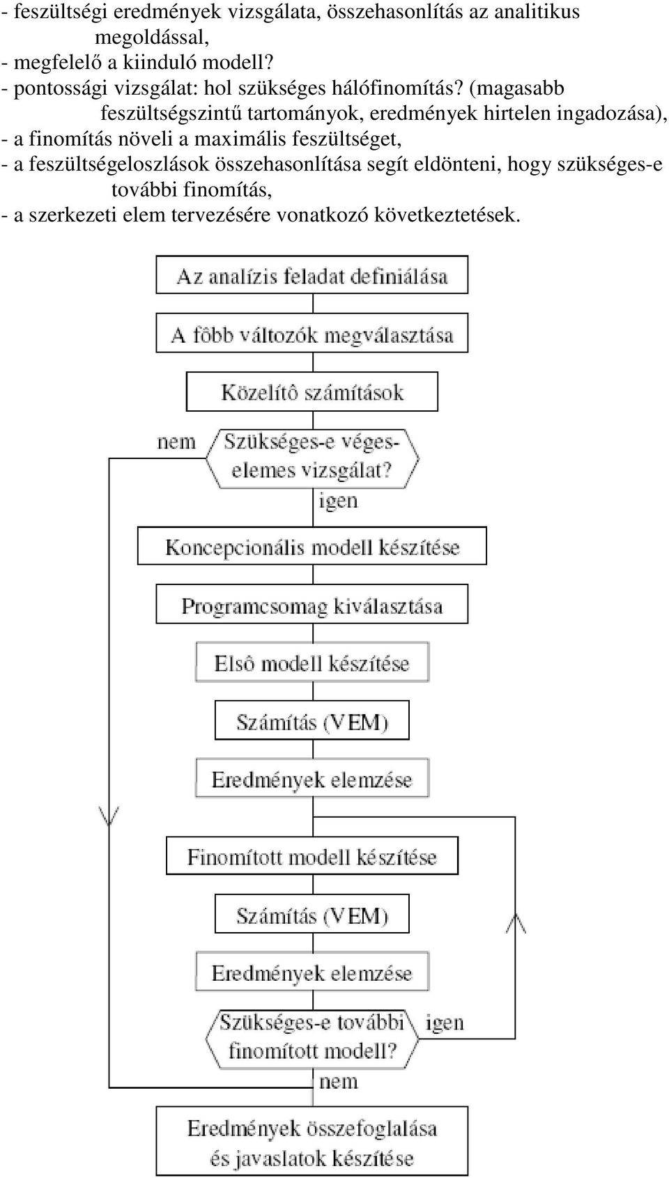 (magasabb feszültségszintű tartományok, eredmények hirtelen ingadozása), - a finomítás növeli a maximális